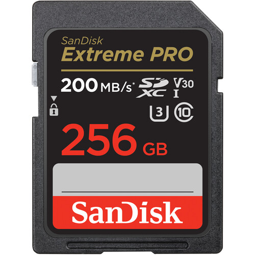 SanDisk SD 256GB Extreme Pro 200MB/s UHS-I Class10 U3 V30 - 1